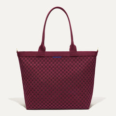 The Lightweight Zip Tote - Cabernet Check